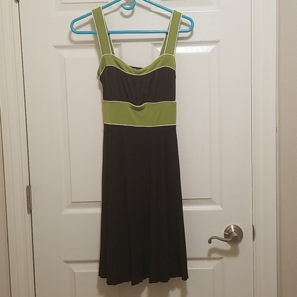 Brown and green dress
